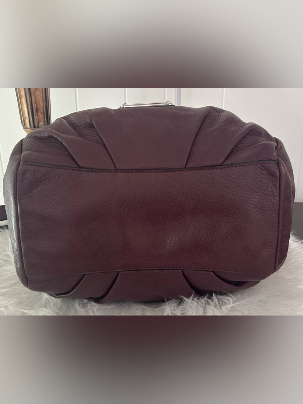 Marc by Marc Jacobs Burgundy Pebbled Leather Large Satchel Crossbody Bag - Picture 10 of 14